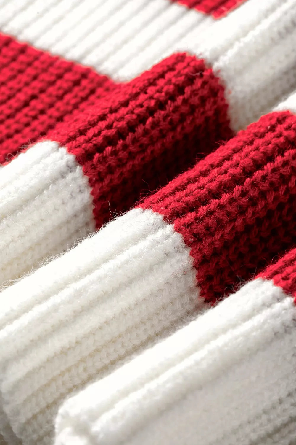 Striped colorblock V-neck long sleeve sweater
