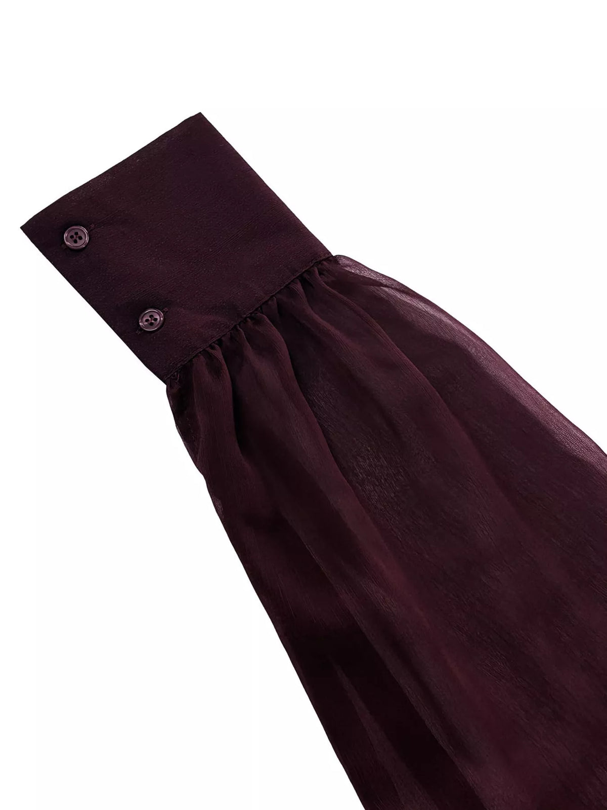 V-Neck Long Sleeve Chiffon Blouse, detail view in magenta