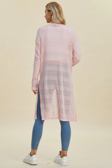 Trendsi Double Take Full Size Open Front Longline Cardigan -