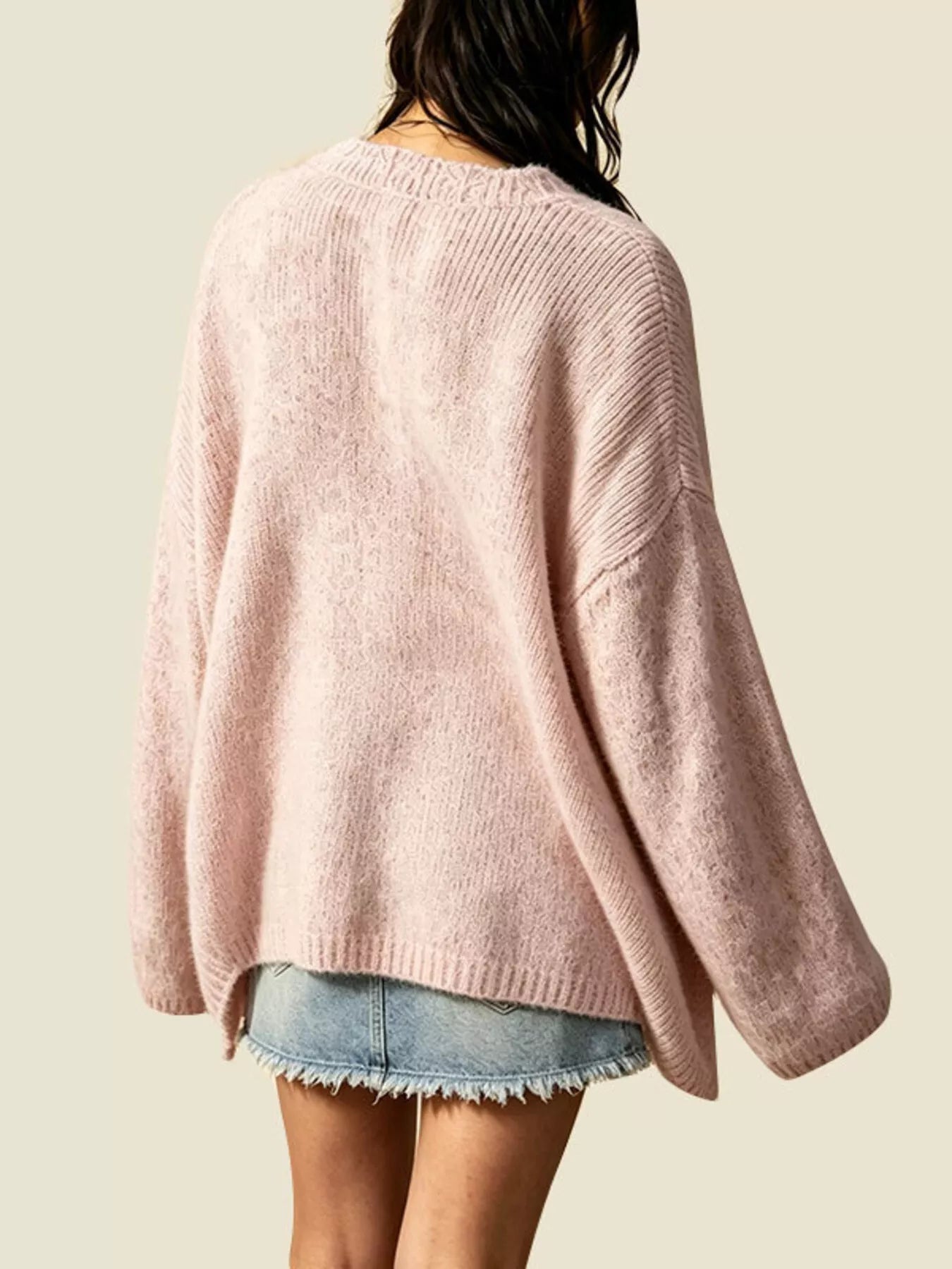 Trendsi V-Neck Button-Down Knit Cardigan -