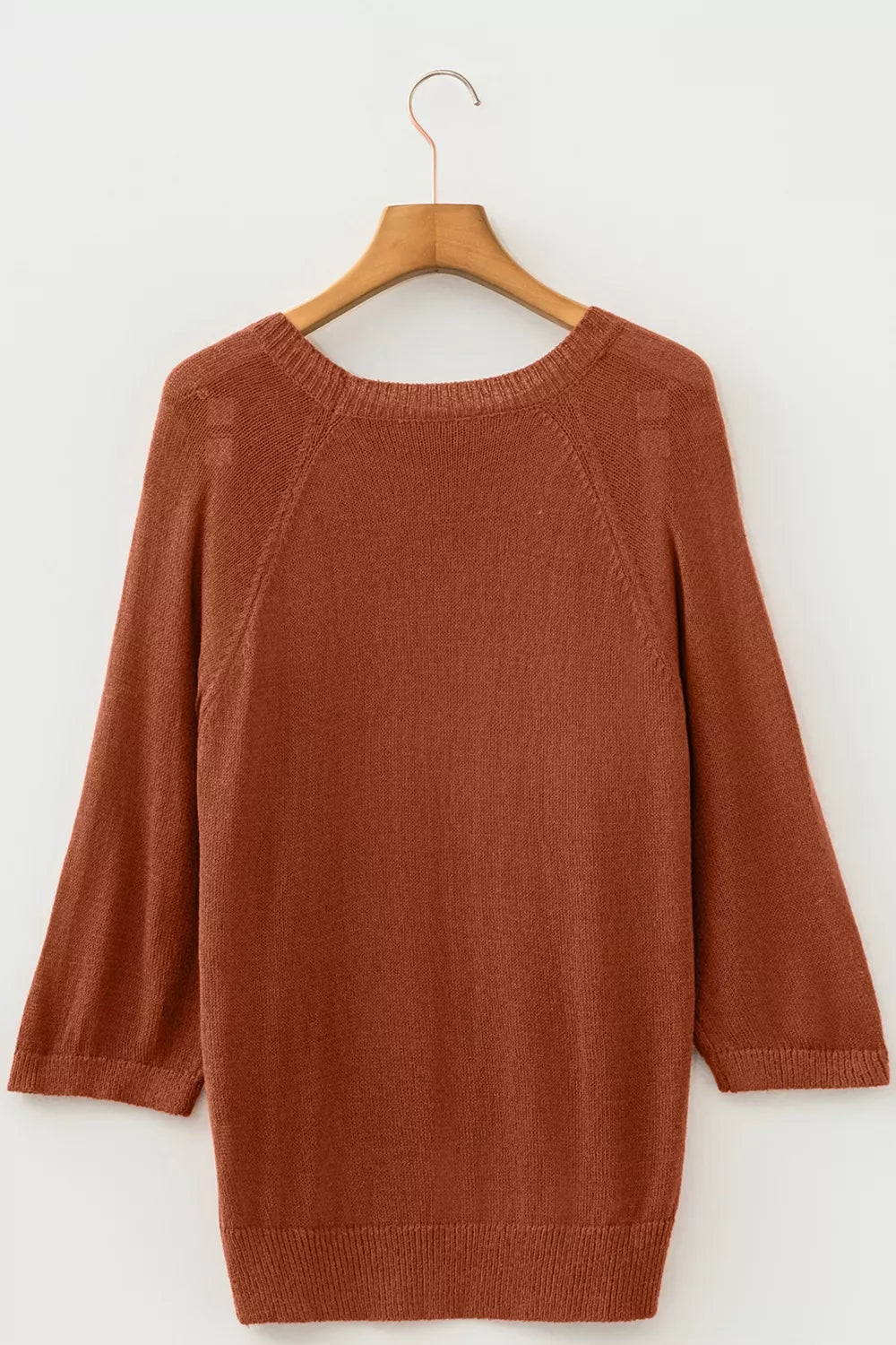 Trendsi Ribbed Knit Round Neck Short Sleeve Sweater -