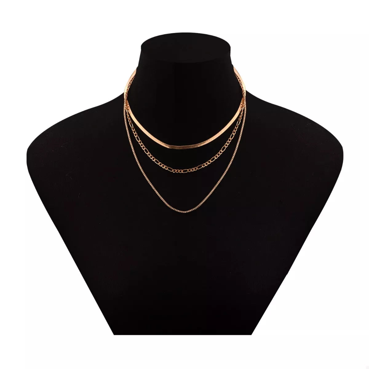 Trendsi 18K Gold-Plated Three-Layered Necklace -