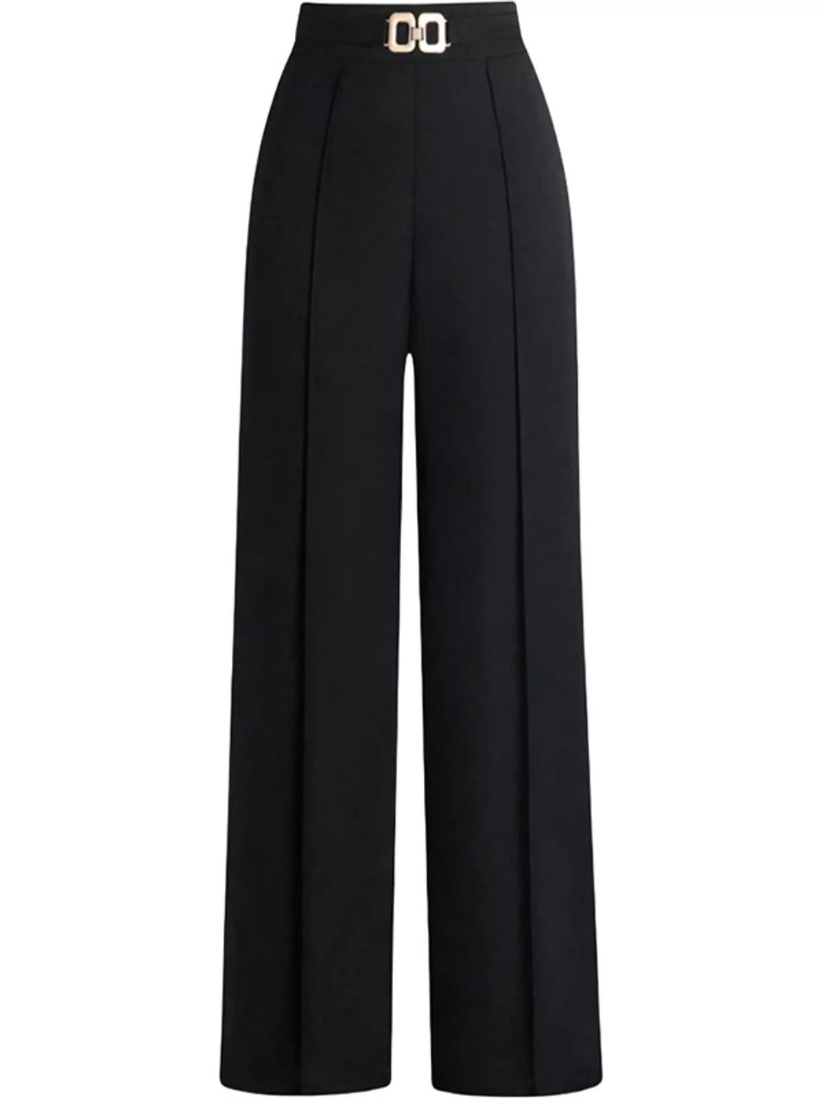 Wide-leg pants, black front