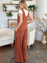 Trendsi Double Take Full Size Sleeveless Wide Leg Jumpsuit with Pockets -