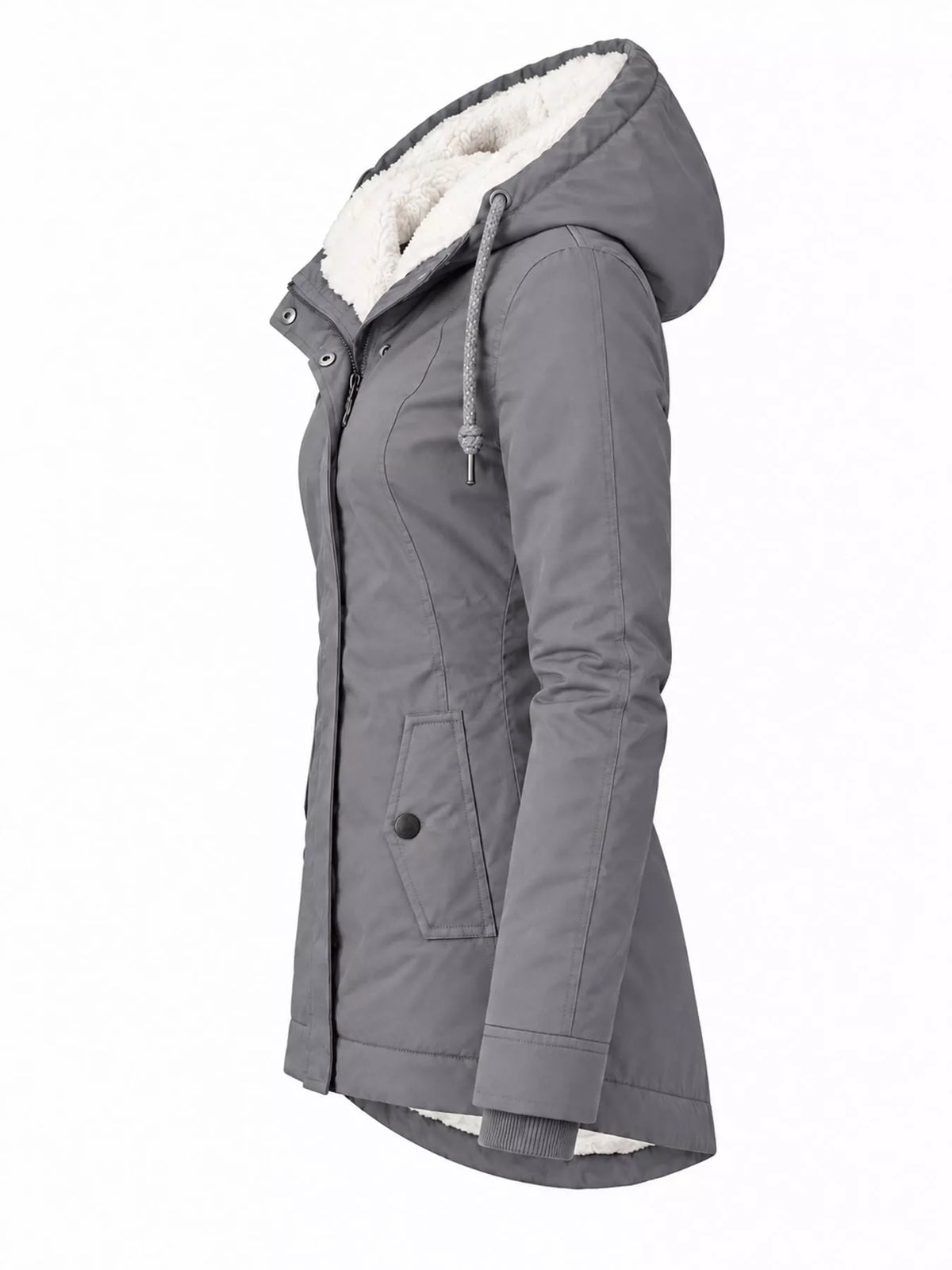 Sherpa-Lined Hooded Jacket — side view