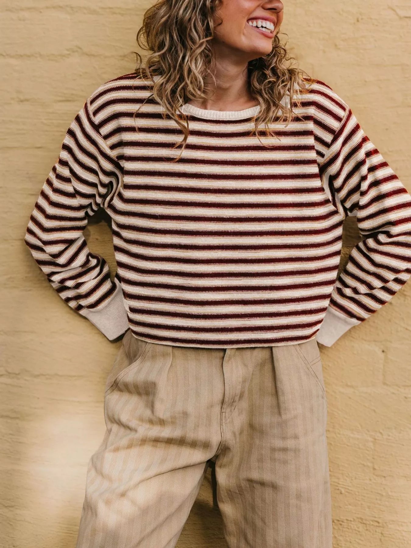 Trendsi Striped Crew Neck Sweater -
