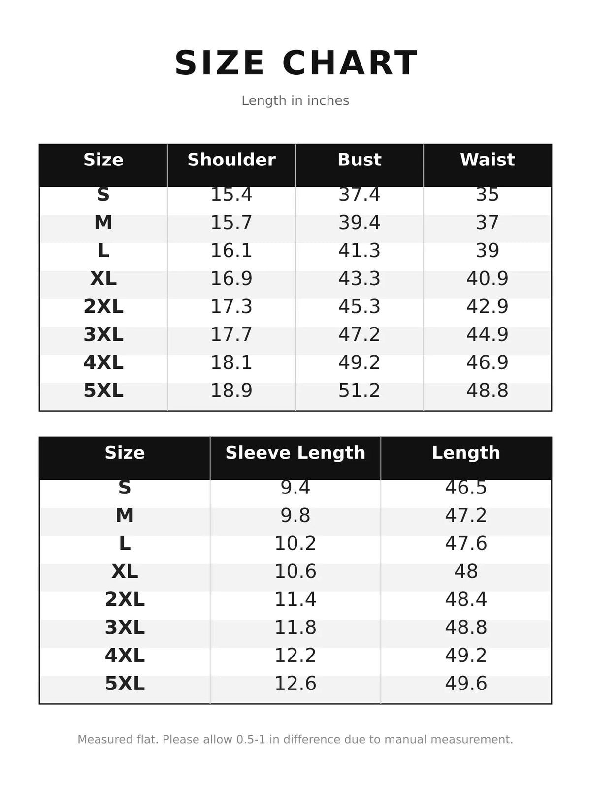 Size chart for pleated midi dress with pockets