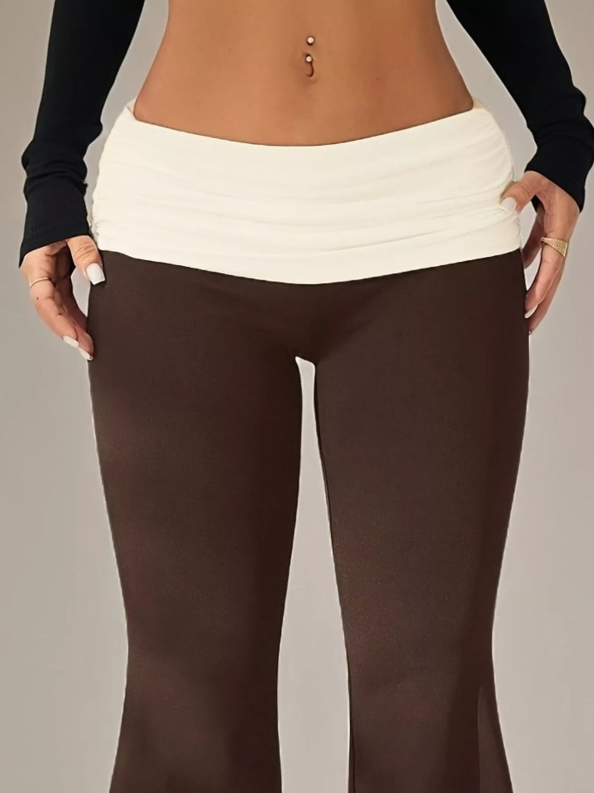 Women's high-waisted polka dot flare pants