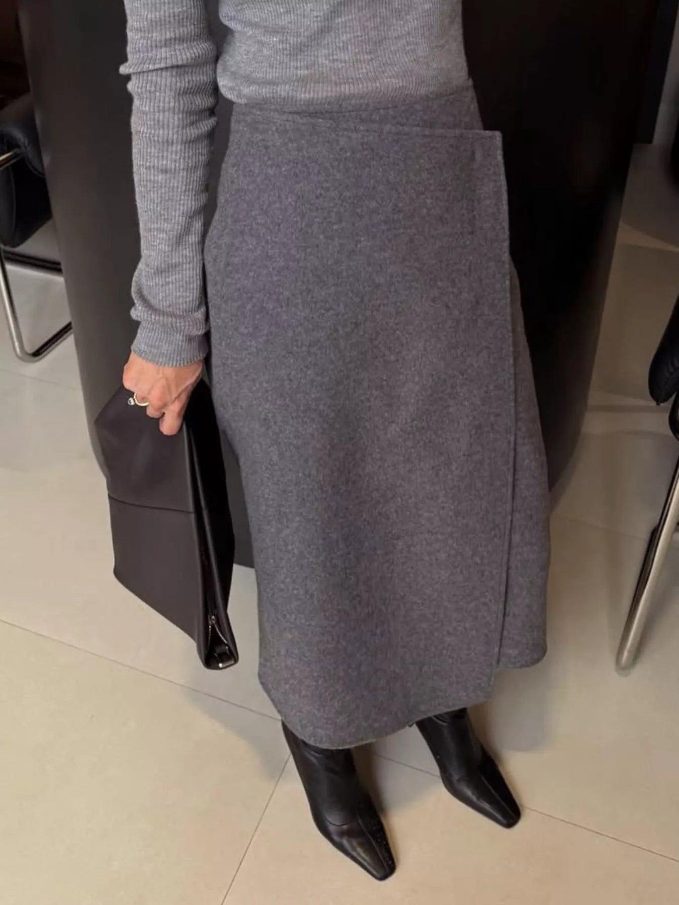 Trendsi High-Waisted Wrap Midi Skirt -