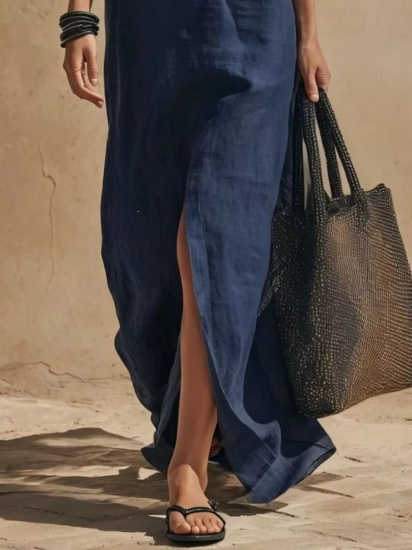 Trendsi Slit Front Spaghetti Strap Maxi Dress -
