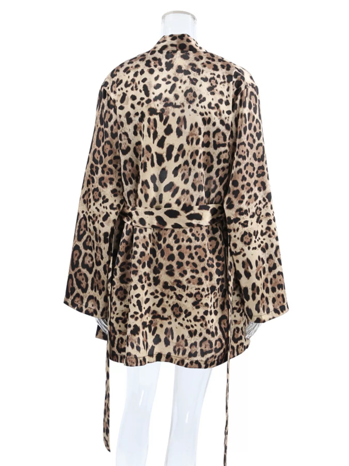 Trendsi Leopard Bra & Cardigan and Shorts Set -