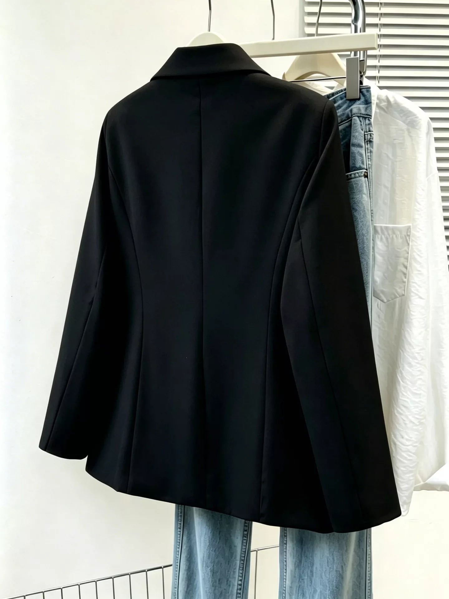 Trendsi Full Size Single-Breasted Lapel Collar Blazer Plus Size -