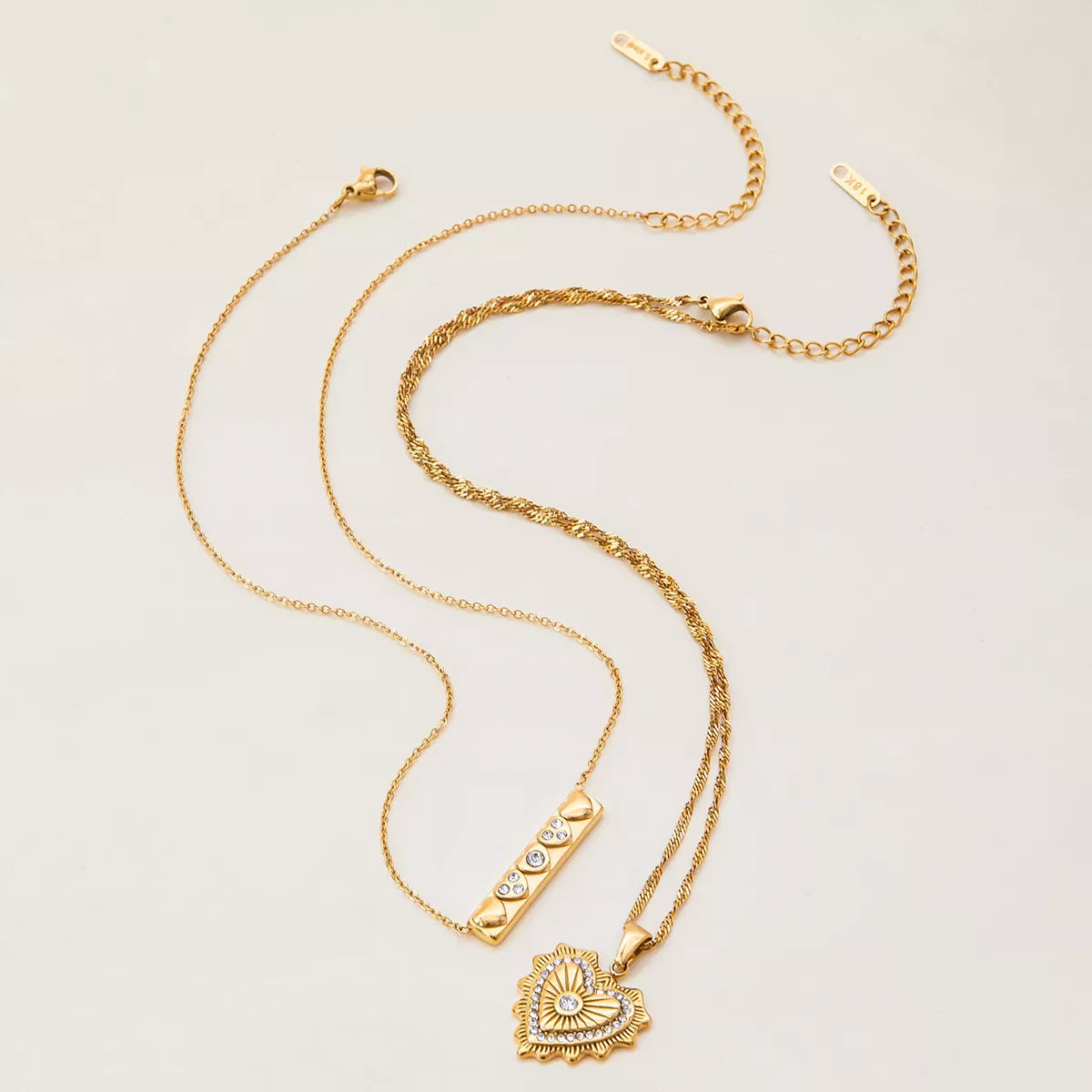 Trendsi 18K Gold-Plated Zircon Pendant Necklace -