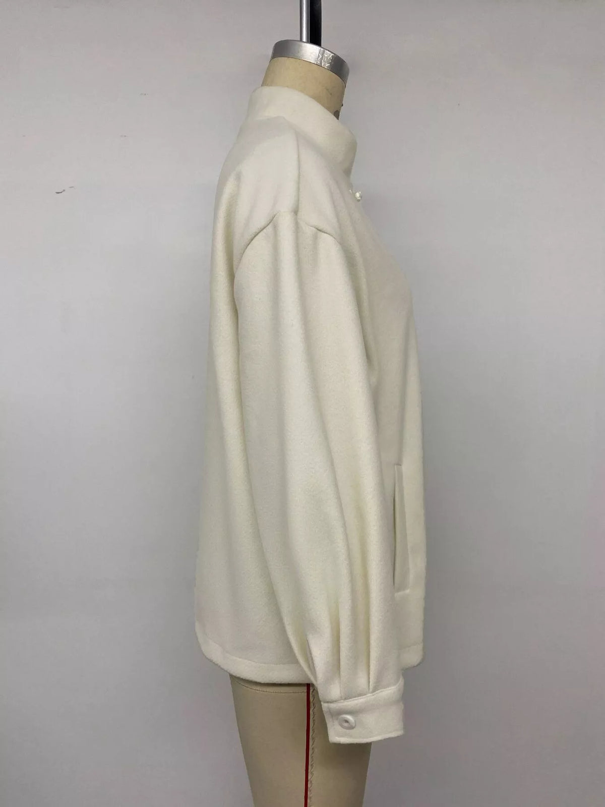 Frog Button Dropped Shoulder Jacket — side view