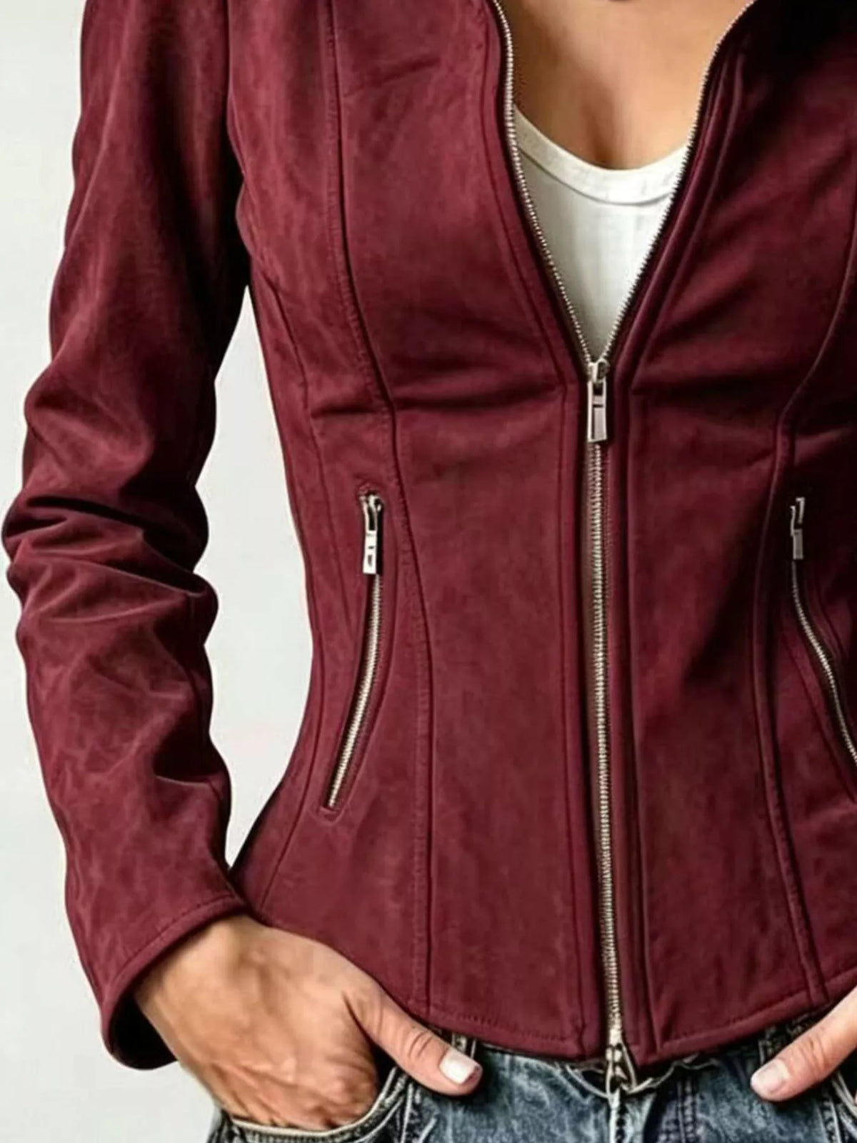 Slim-fit zip-up jacket