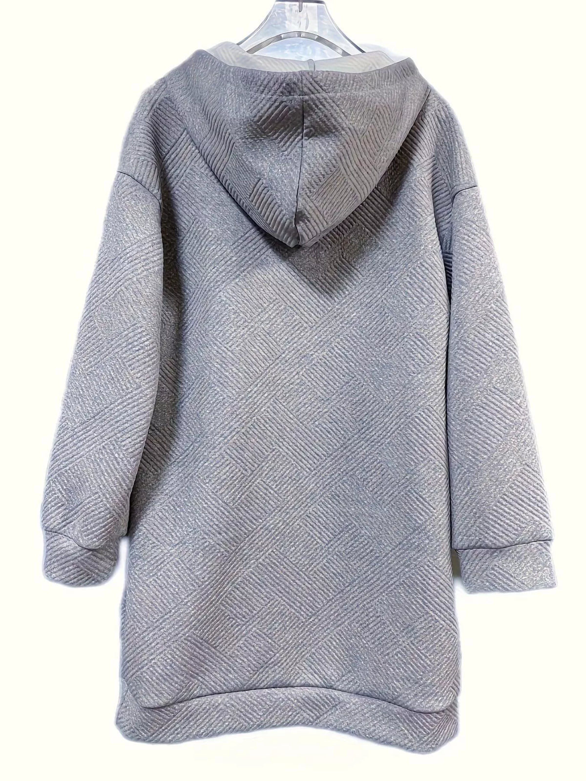 Textured hooded sweatshirt dress