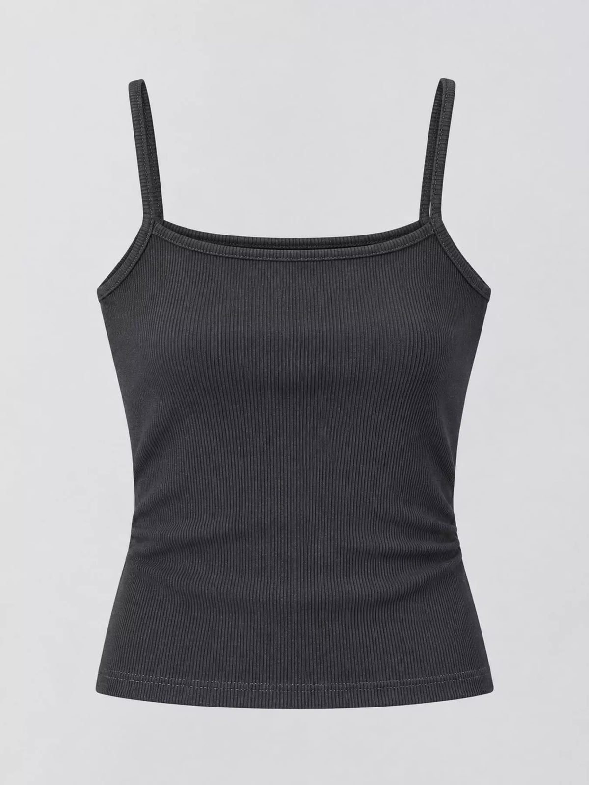 Slim-Fit Ribbed Square Neck Cami Top — garment front