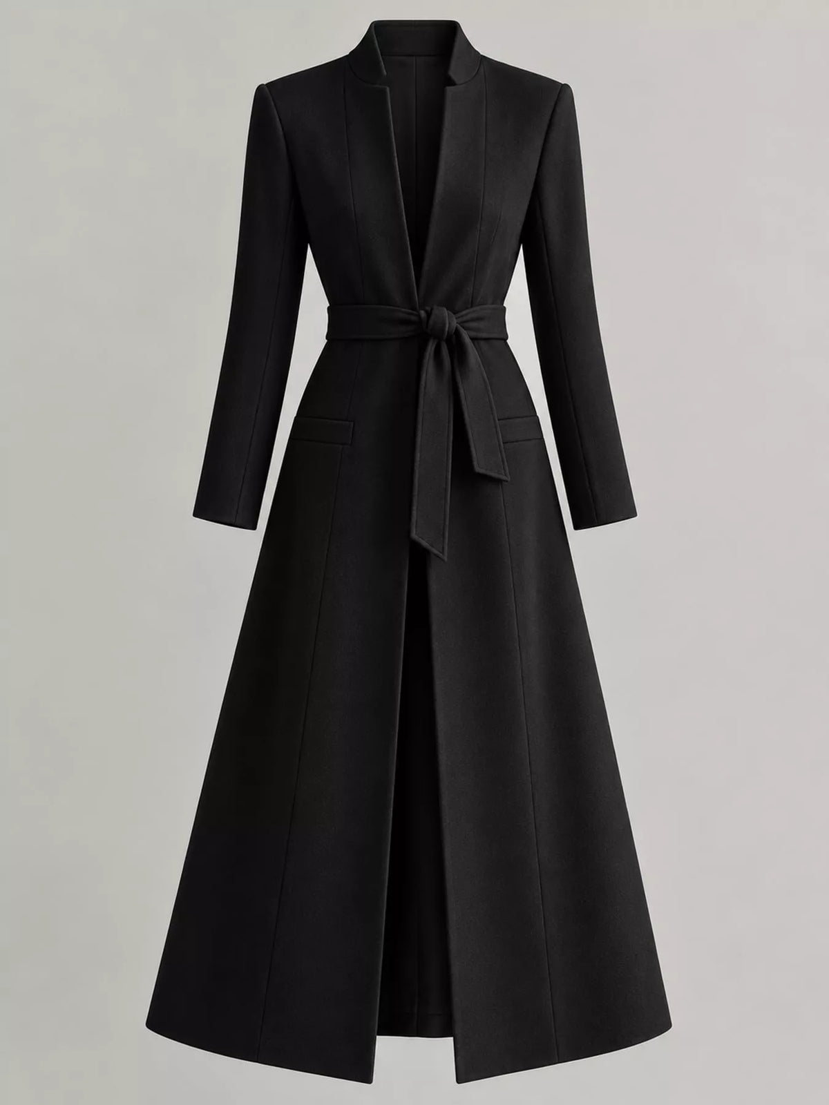 Longline Belted Trench Coat — garment front