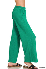 Trendsi Zenana Cotton Slub Wide Leg Pants -