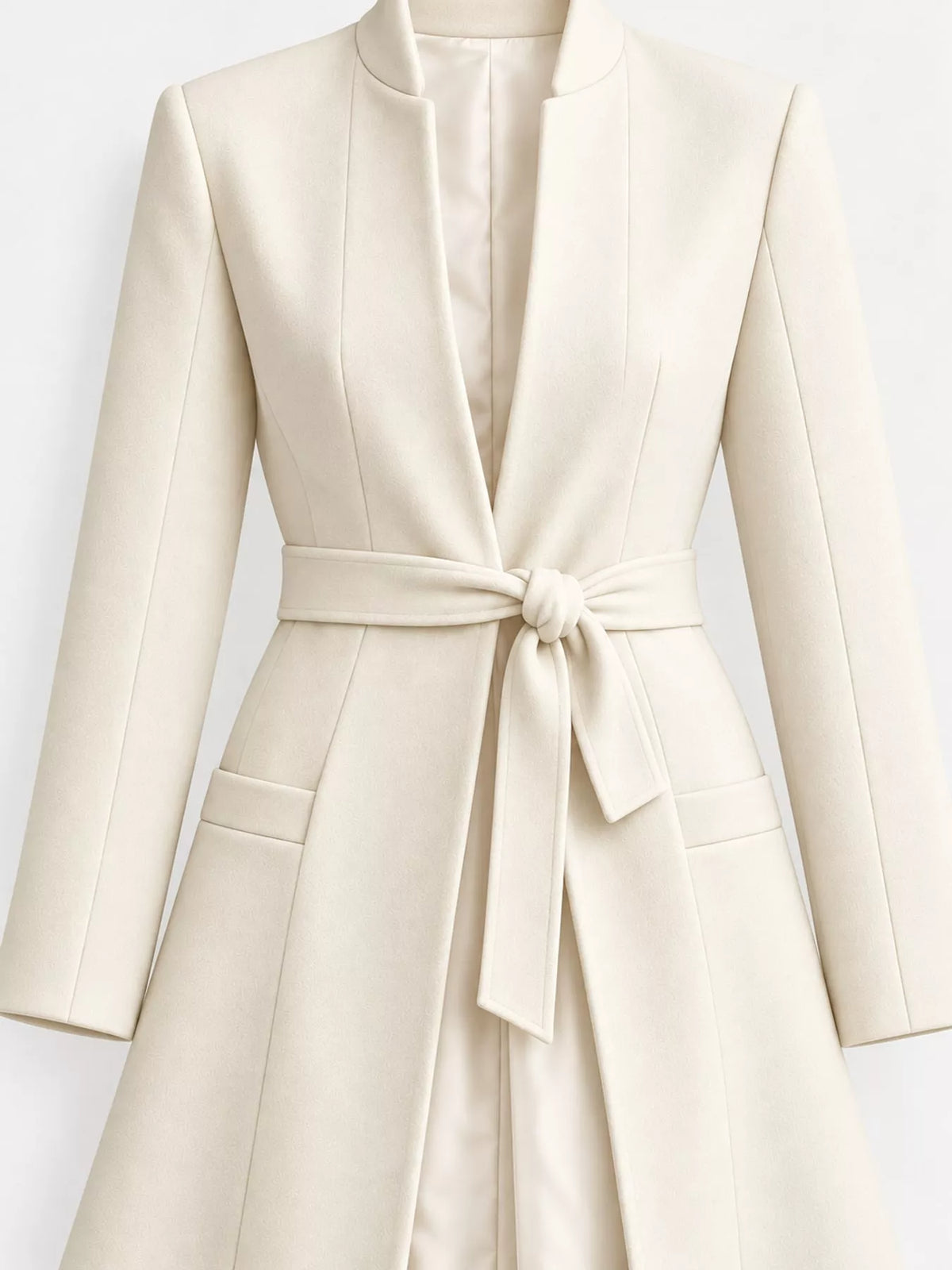 Longline Belted Trench Coat — construction details