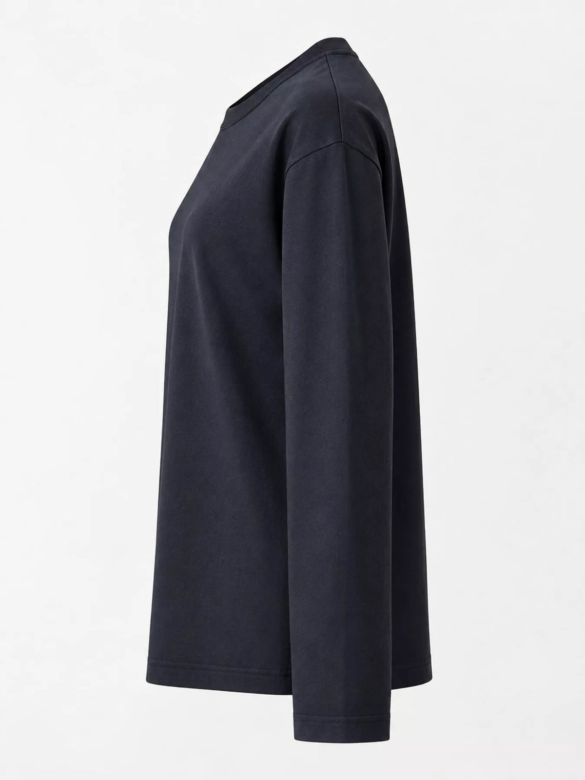 Solid Long-Sleeve Crew Neck T-Shirt — side view