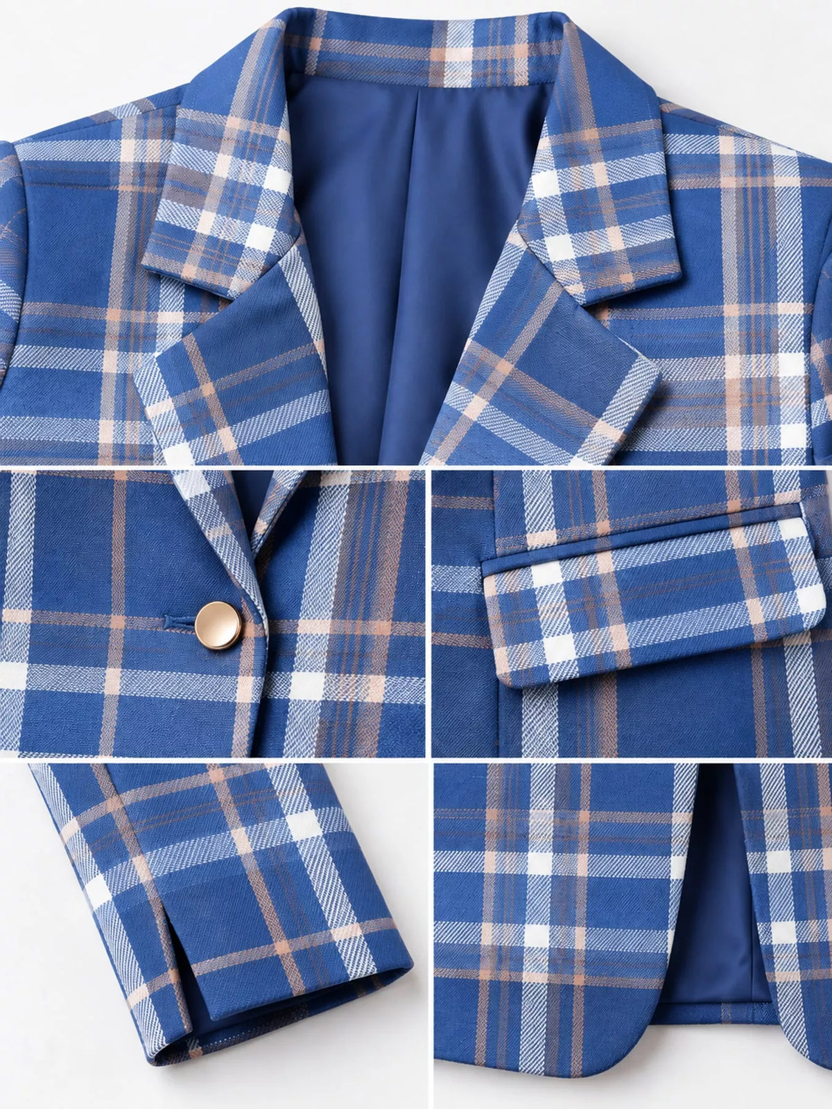 Collared long sleeve blazer, construction and design details