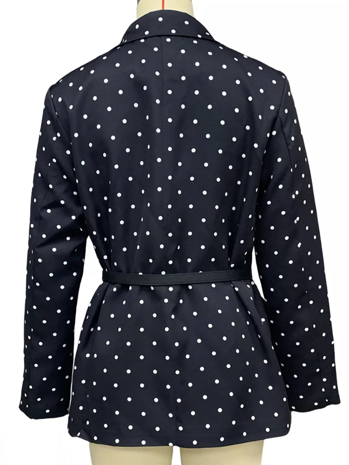 Collared long sleeve blazer, back view