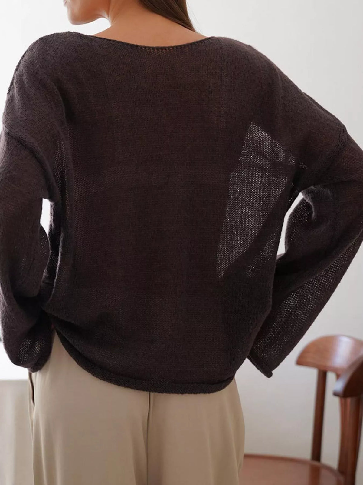 Knit cover-up, brown back