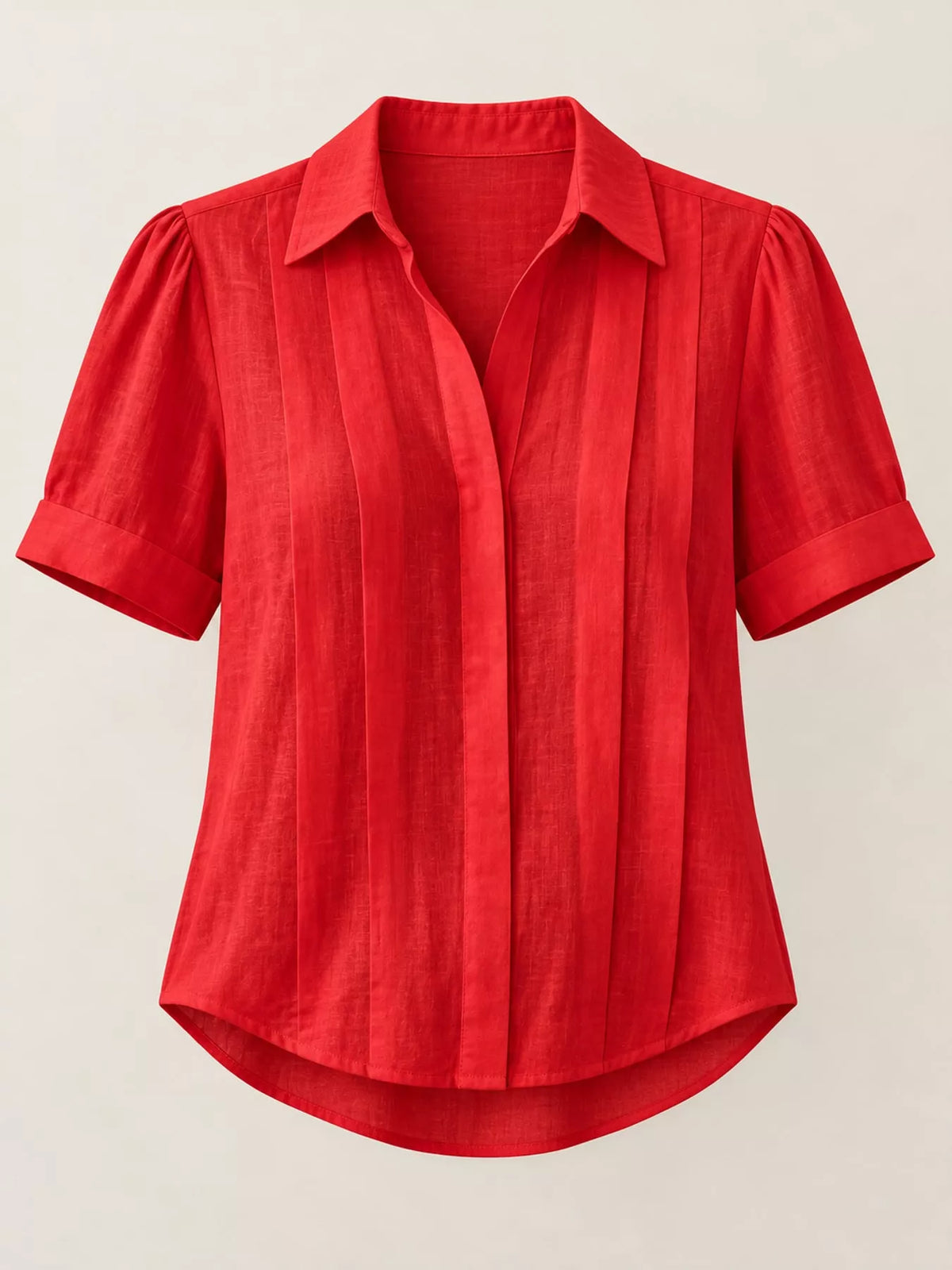 Red button up short sleeve shirt