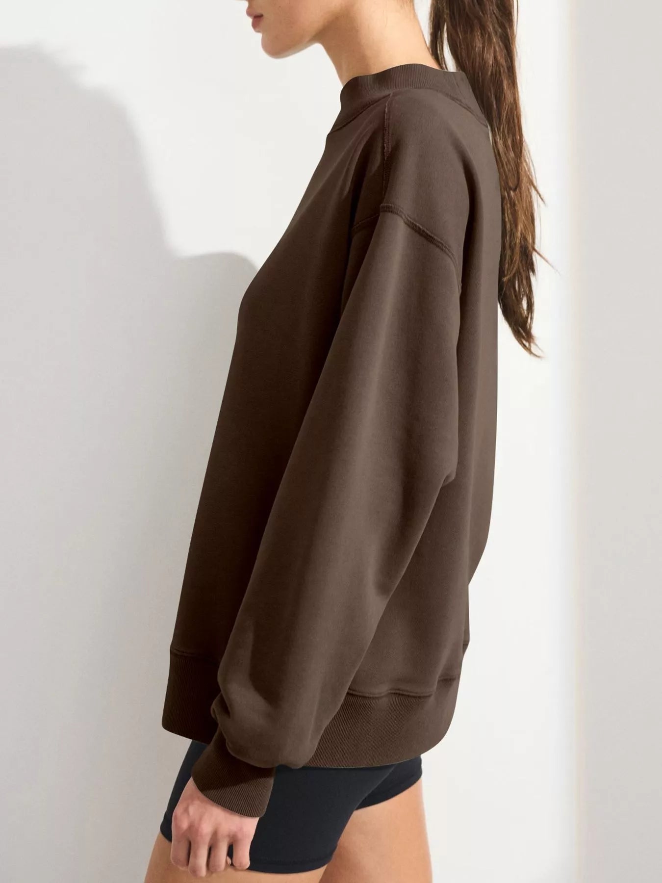 Trendsi Mock Neck Oversized Sweatshirt -