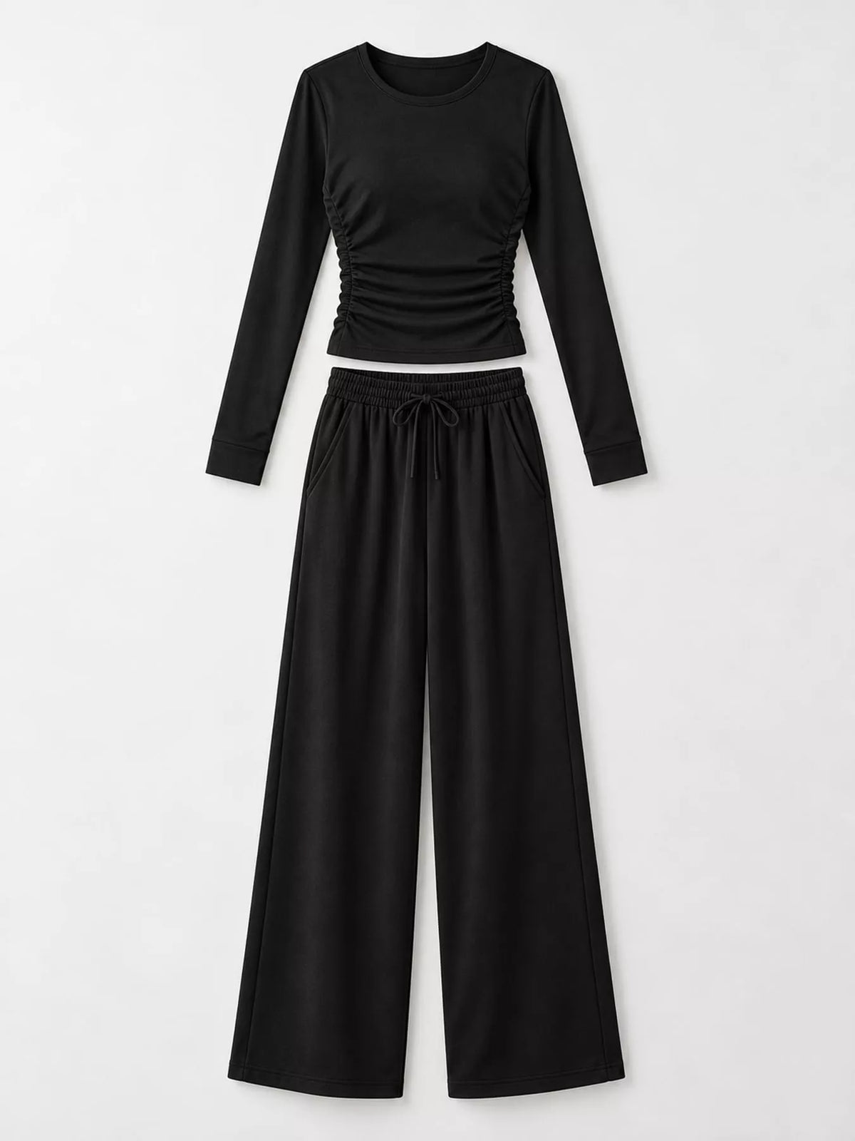 Wide-leg top and pants set, product view