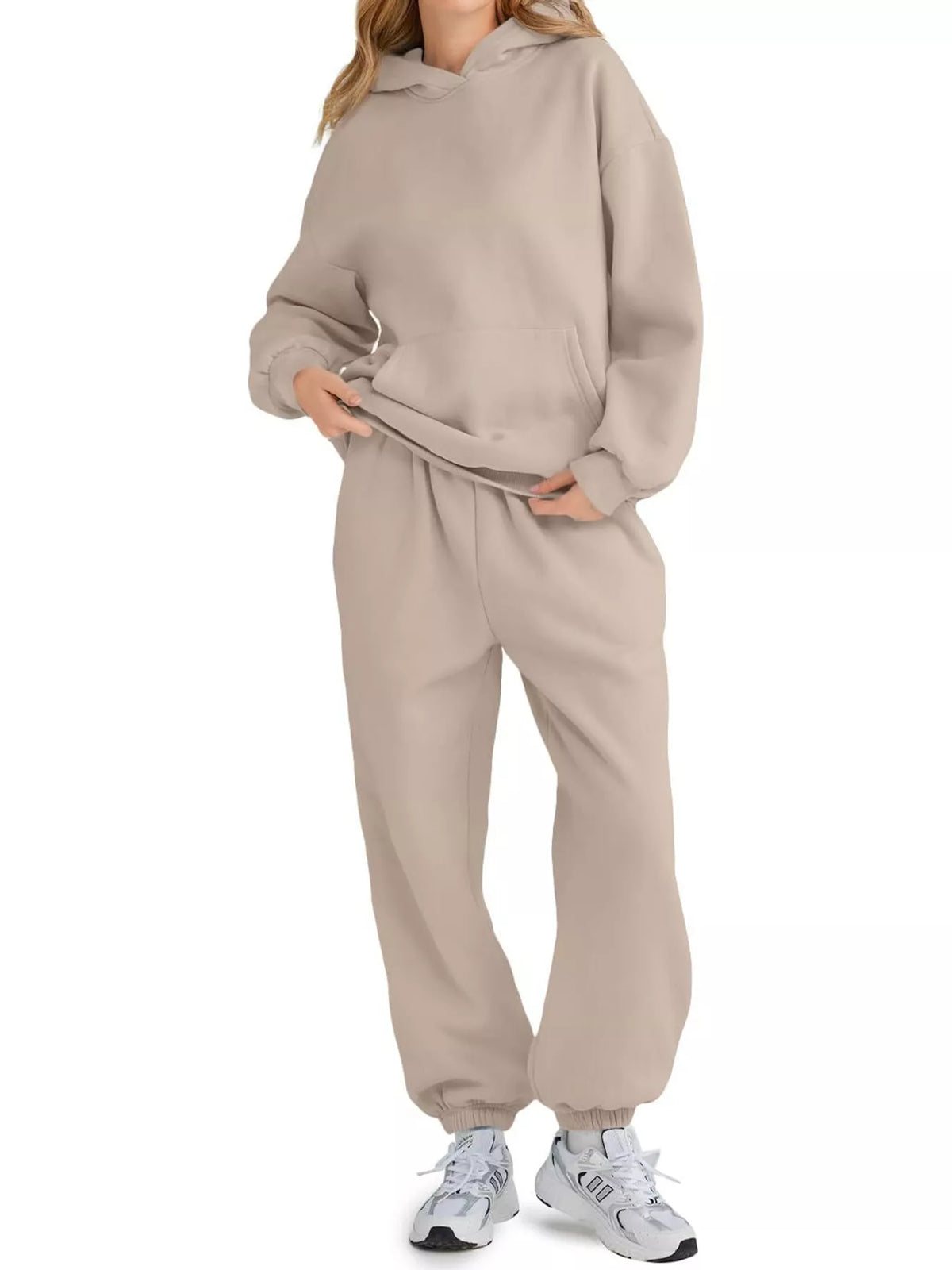 Kangaroo Pocket Hoodie and Joggers Set — front view