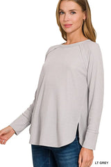 Trendsi Zenana Baby Waffle Long Sleeve Top -
