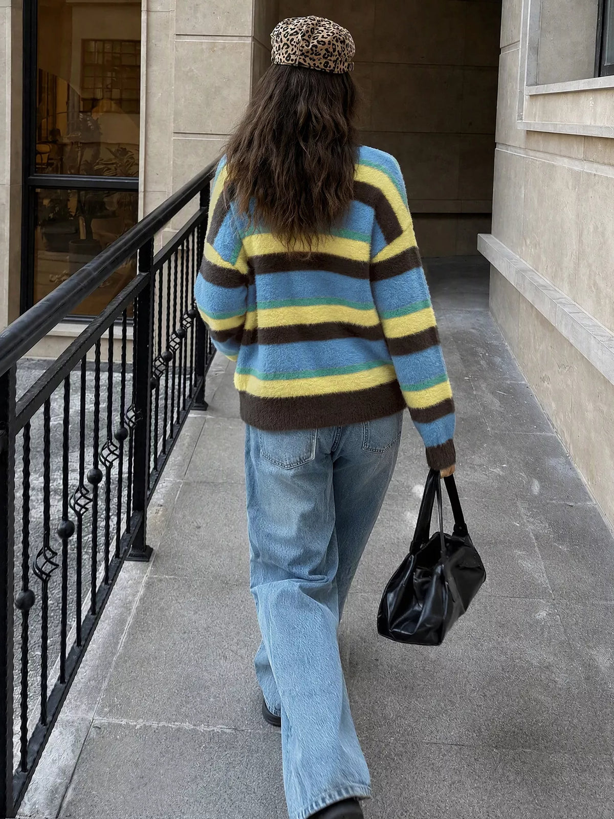Trendsi Striped Dropped Shoulder Sweater -