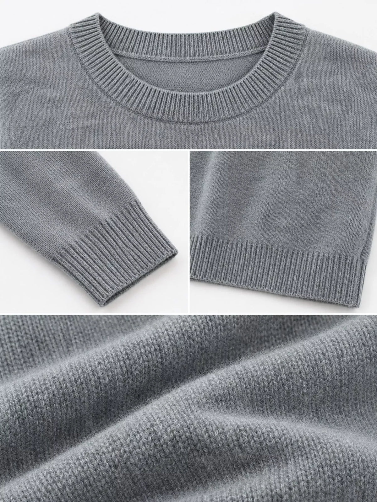 Crew Neck Long Sleeve Sweater — garment construction details