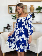 Trendsi Double Take Full Size Floral Ruffle Hem Smocked Dress with Pockets -