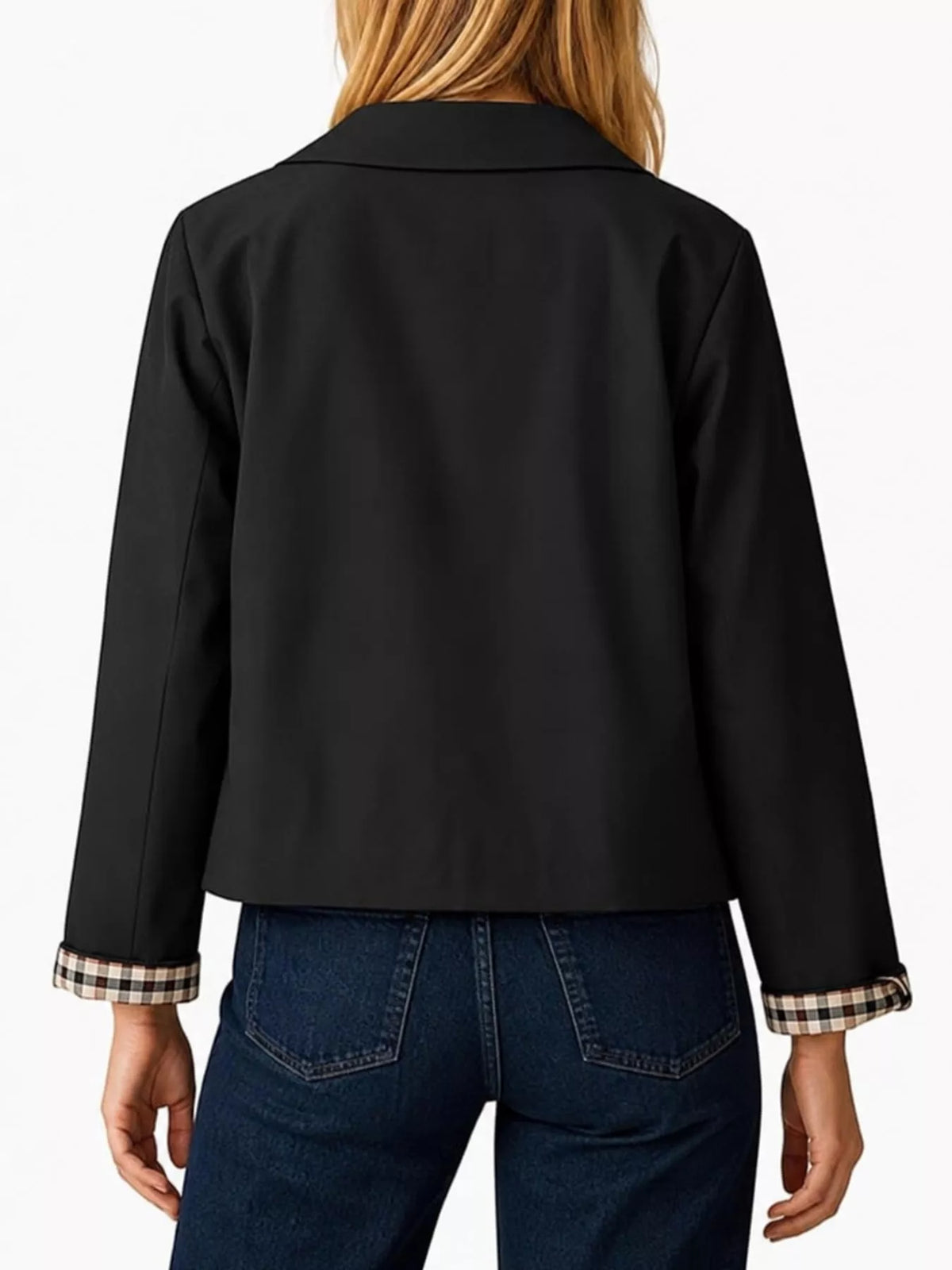 Cropped trench jacket, black back