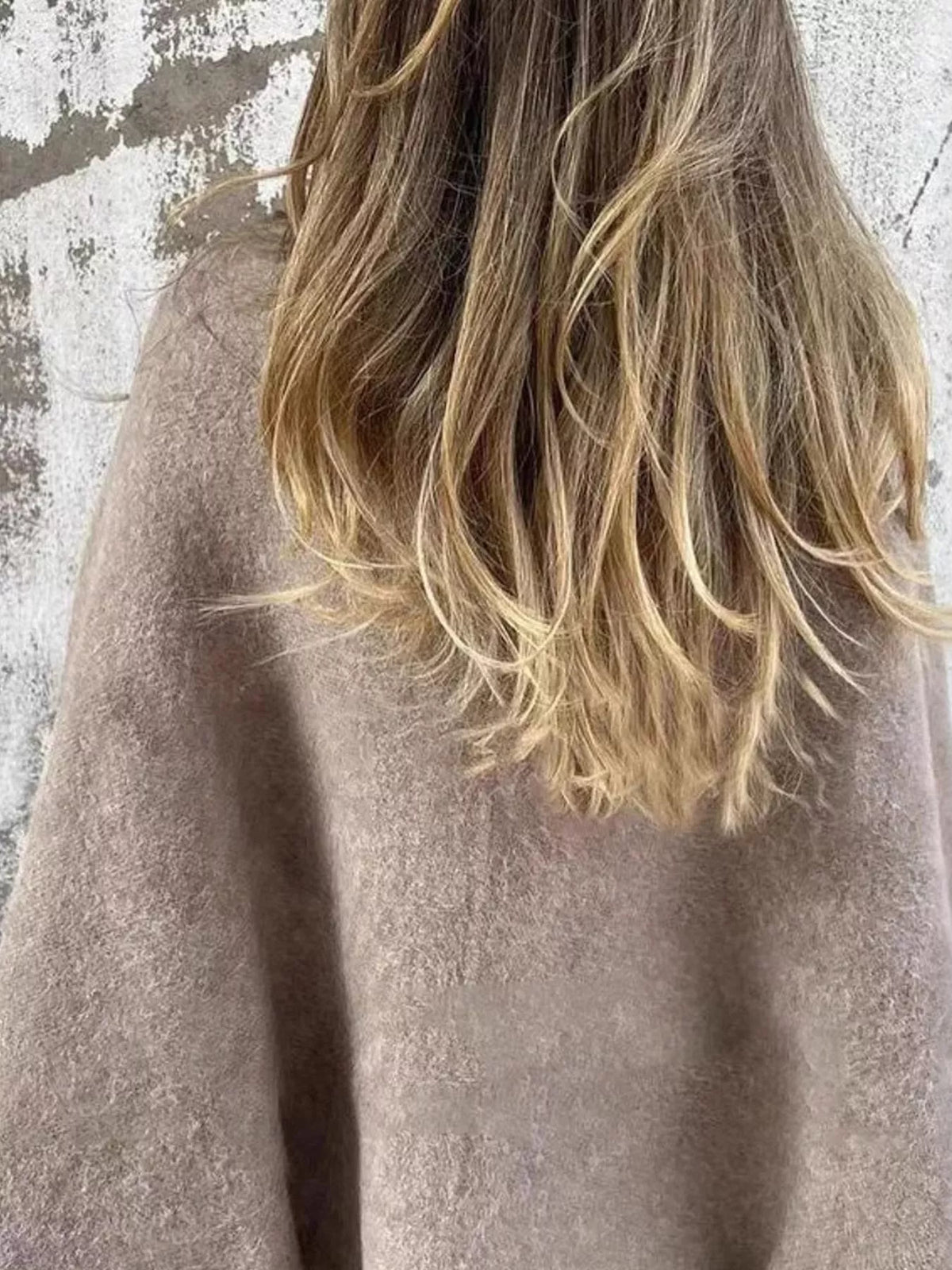 Fuzzy Texture Open-Front Cropped Jacket — back view