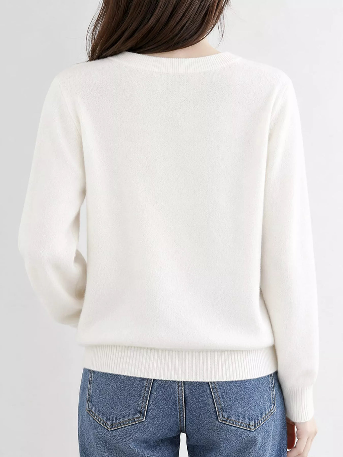 Button-down cardigan, white back