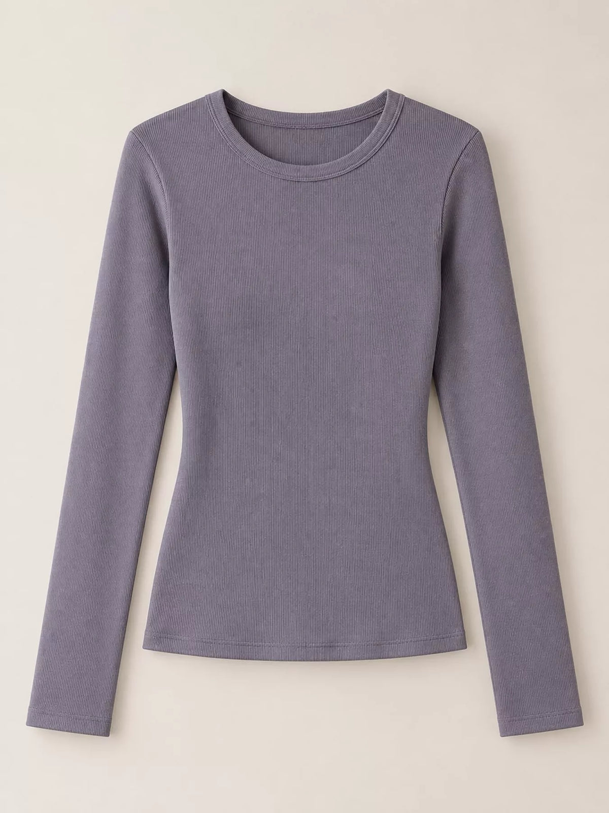 Slim-Fit Long Sleeve Crew Neck T-Shirt — garment front