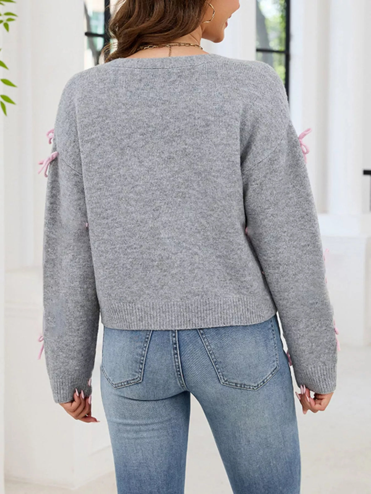 Trendsi Bow Button Up Cardigan -
