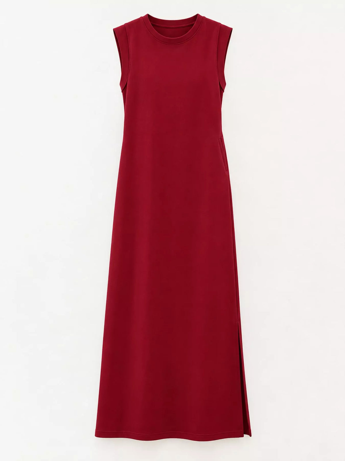 Round neck sleeveless maxi dress, product view
