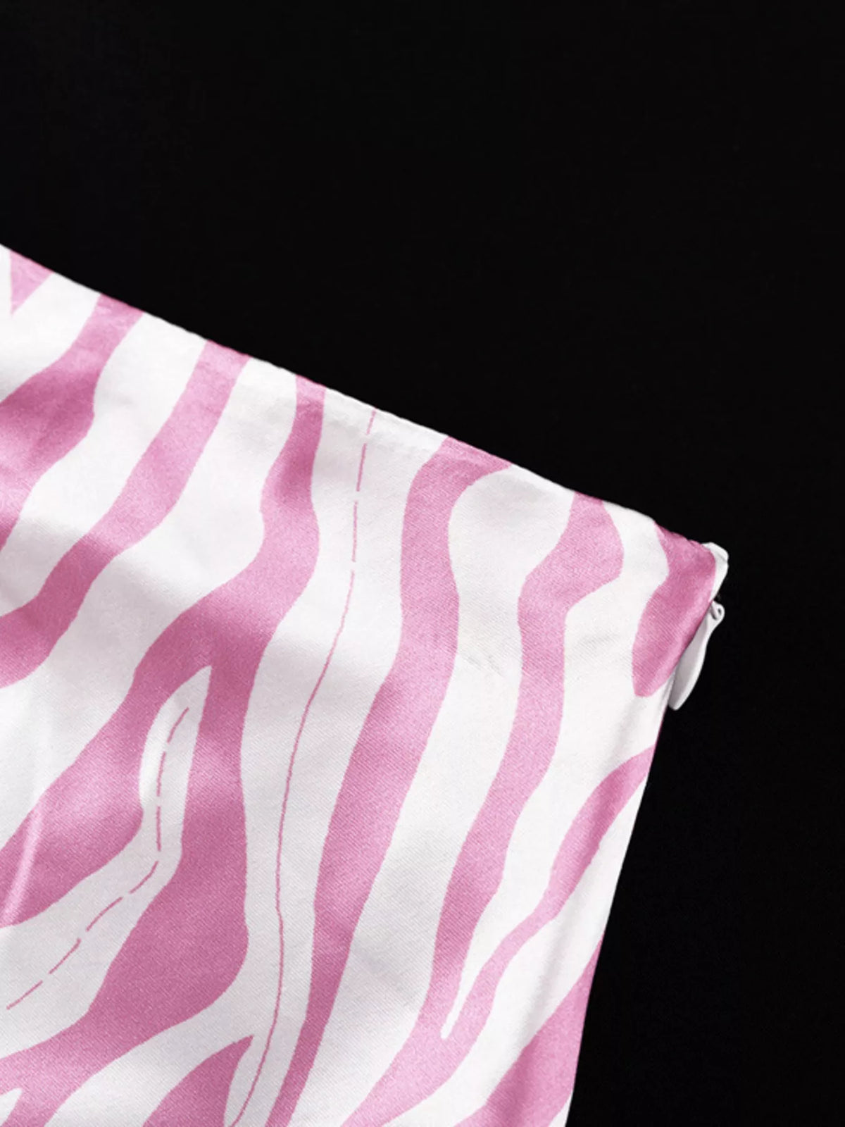 Trendsi Satin Zebra Print Midi Skirt -
