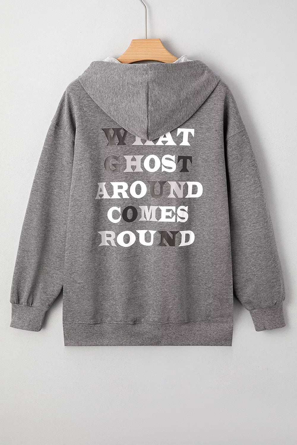 Trendsi Halloween Ghost Print Mineral Wash Oversize Hoodie -