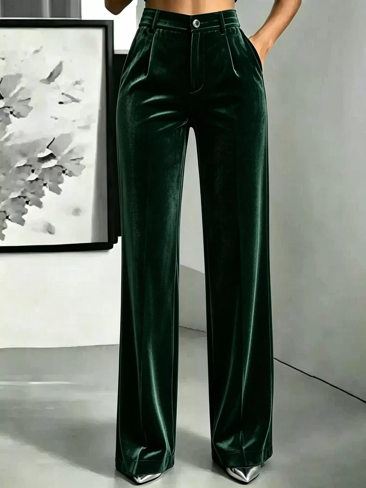 pants, front view on model