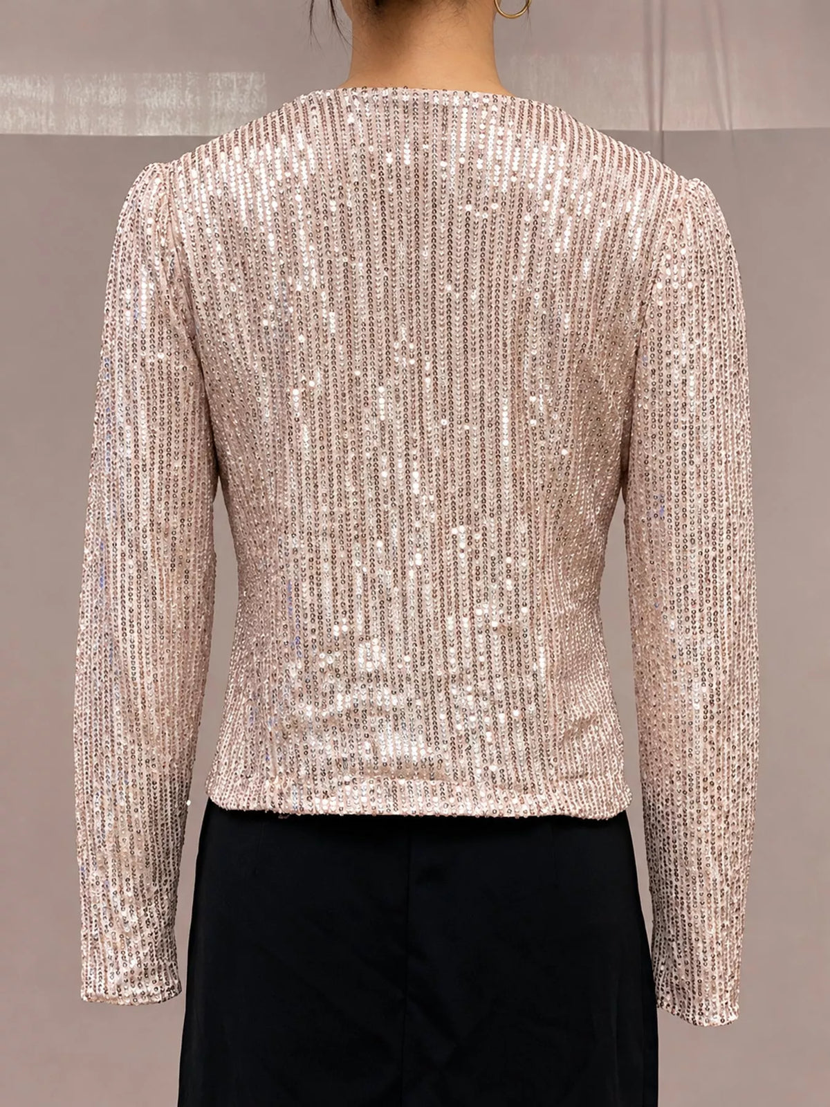 Sequin Long Sleeve Jacket — back view