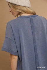 Trendsi Umgee Mineral Wash Round Neck Top -