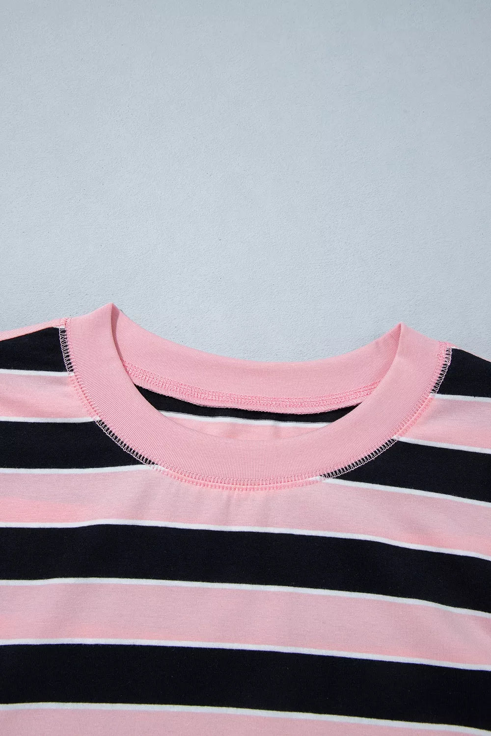 Pink Stripe stripe loose tee and pants two piece set