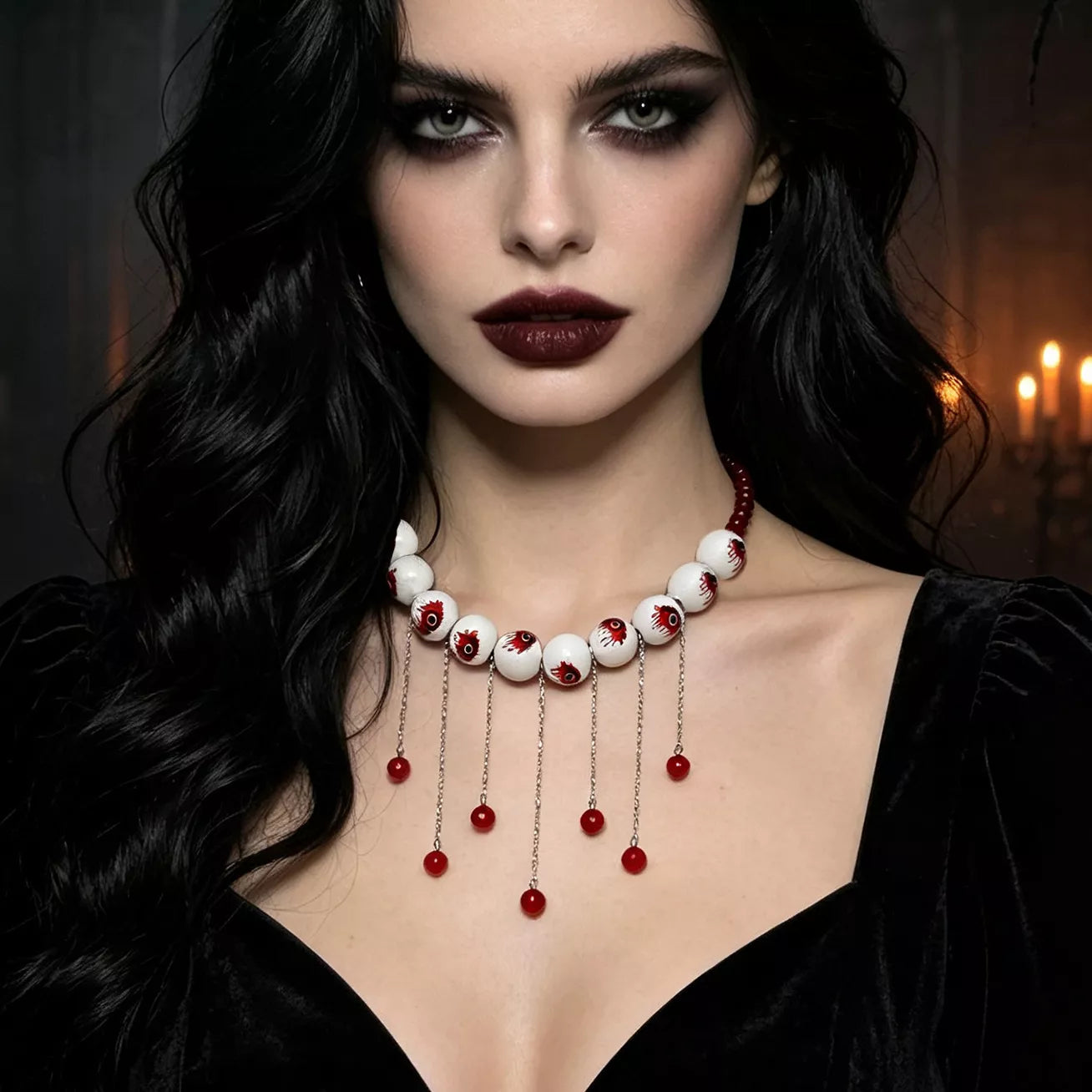 Trendsi Halloween Gothic Eyeball Necklace -