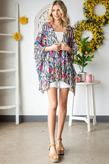 Trendsi Heimish Full Size Multi Color Snake Open Cardigan Plus Size -